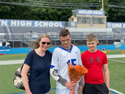 Senior Lacrosse Player and Family